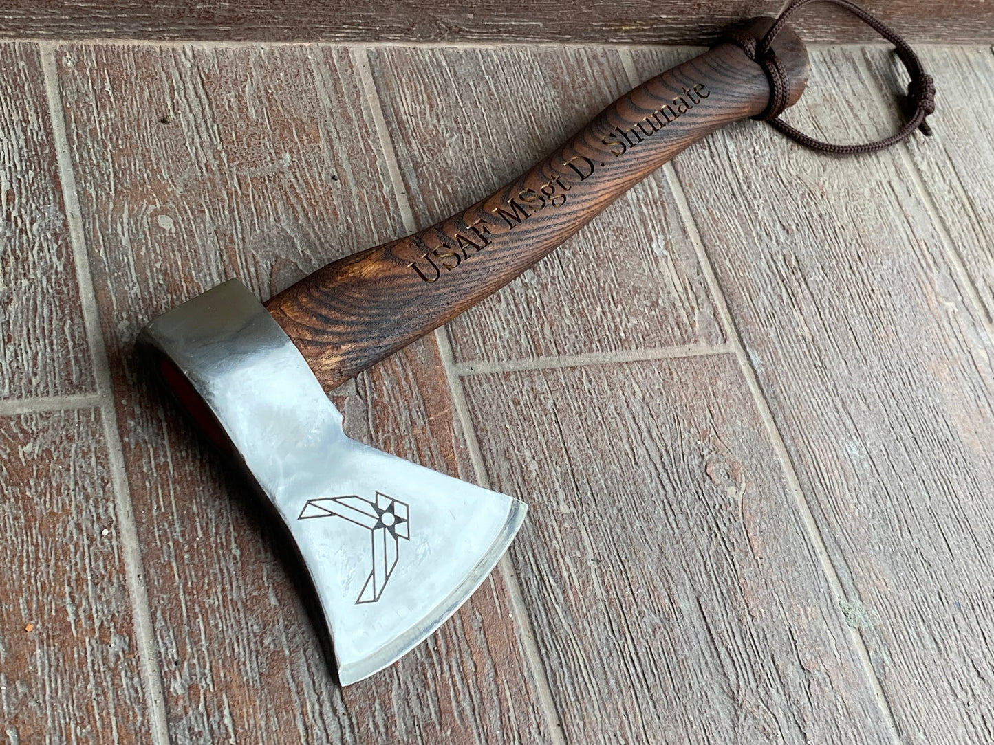 Axe with 2 logos and personalization, hatchet, axe, mens gift, birthday, anniversary, Christmas, camping, personalized gift, groomsman gift
