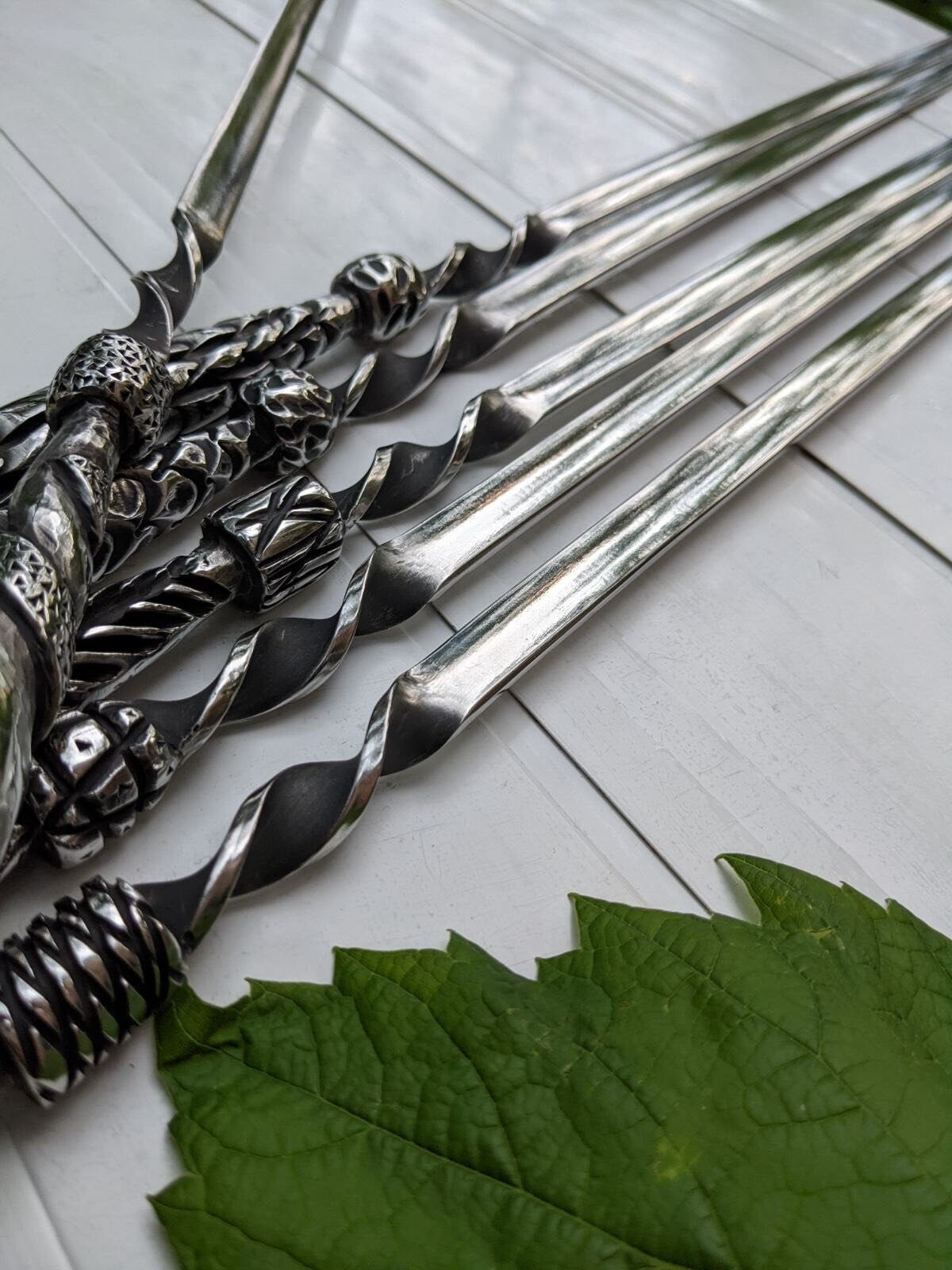 Skewers, 11th anniversary, travelers gifts, stainless steel skewers, dragon, medieval, steel gift, steel anniversary, BBQ, picnic, camping