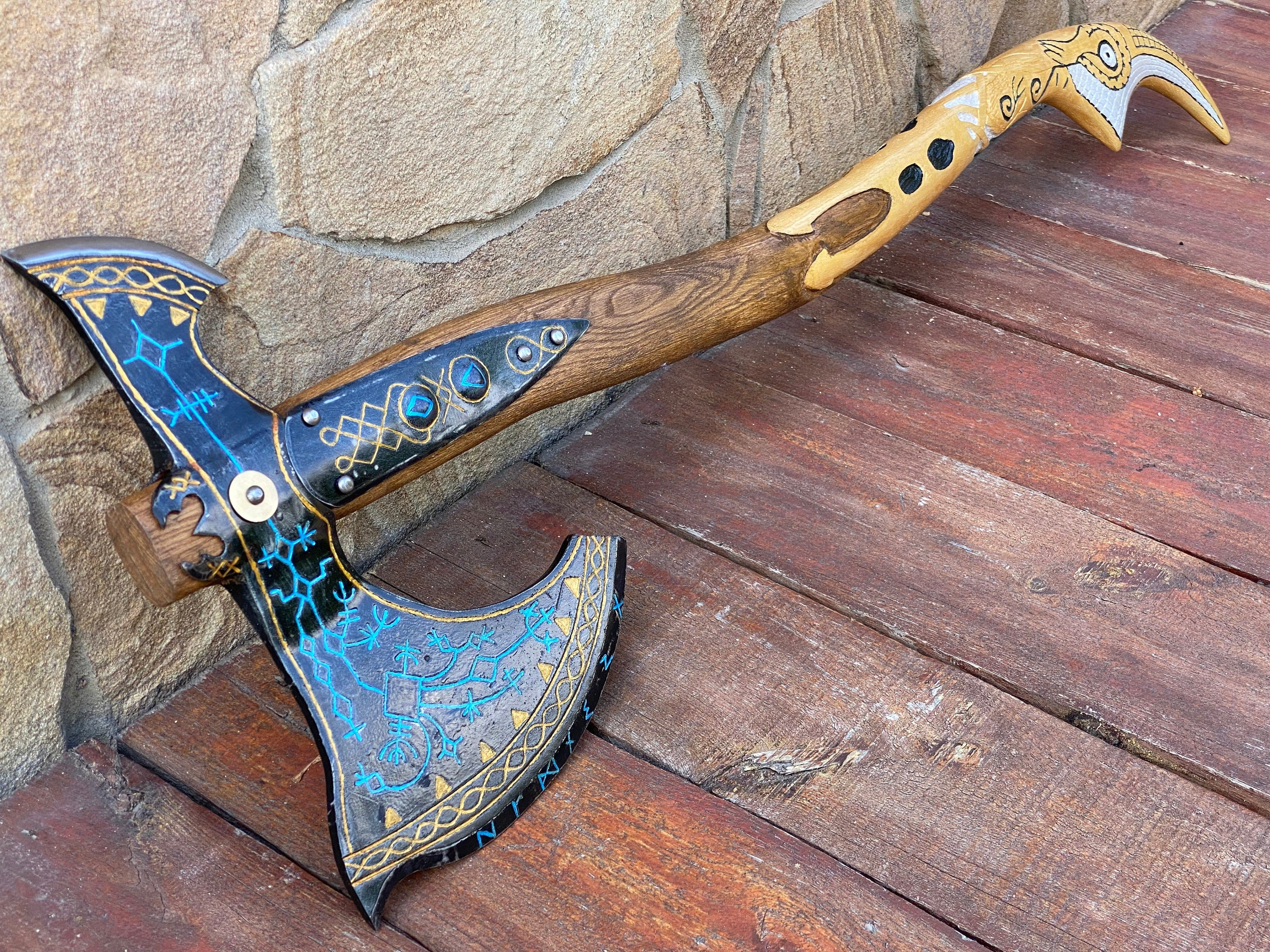 Kratos axe Kratos God of War cosplay axe cosplay gamer gift video game viking axe runic axe Father birthday Christmas anniversary