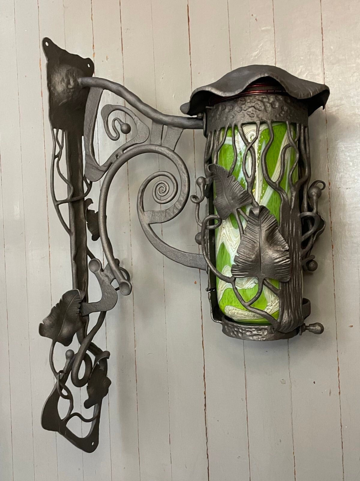 Sconce, lamp, lantern, renovation, Mothers Day, birthday, anniversary, porch, ForgedCommodities, blacksmith, hand forged, wow gift, medieval