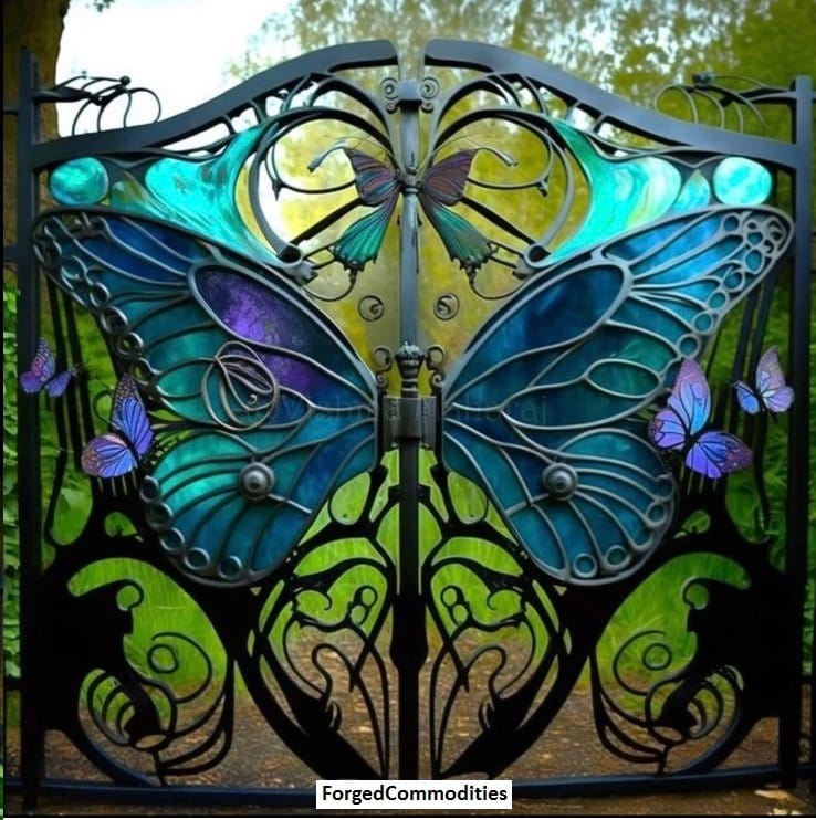 Gate, garden gate, fairy, fantasy, magic, butterfly, terrace, balcony, window, fence, railing, renovation, Christmas, anniversary, birthday