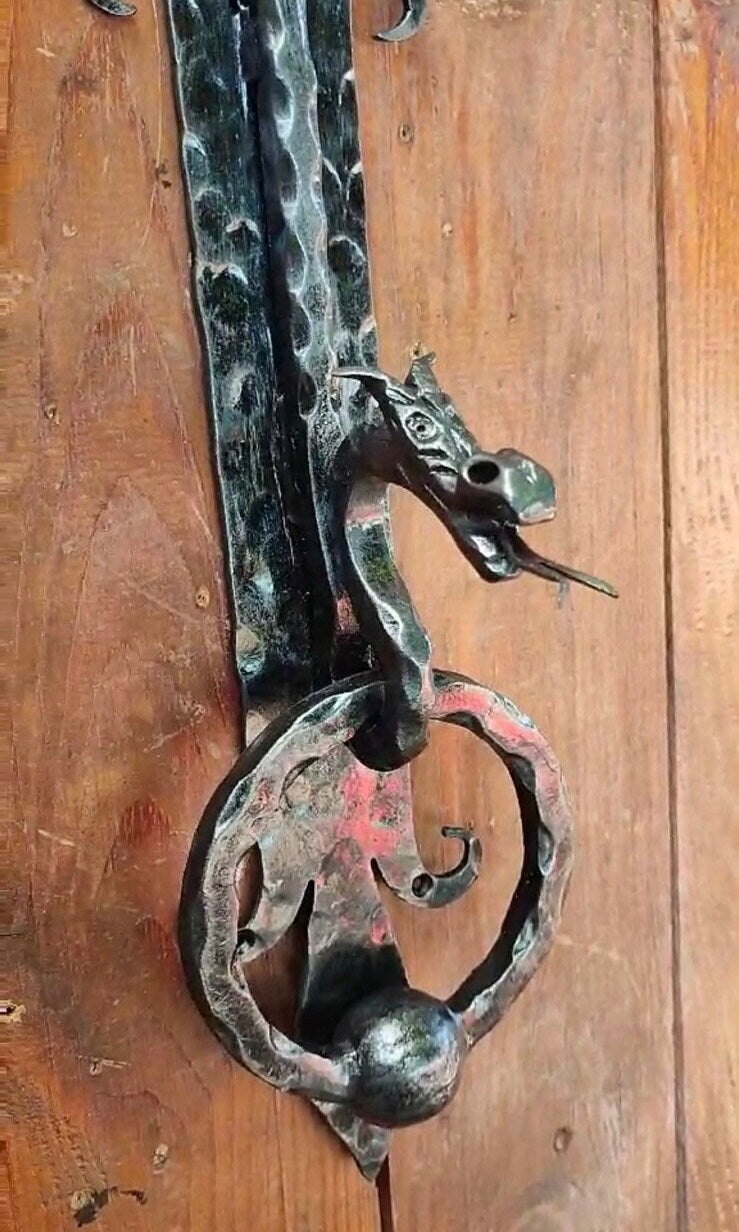 Vintage Iron Hand Forged Door Knocker - LORD OF BATTLES