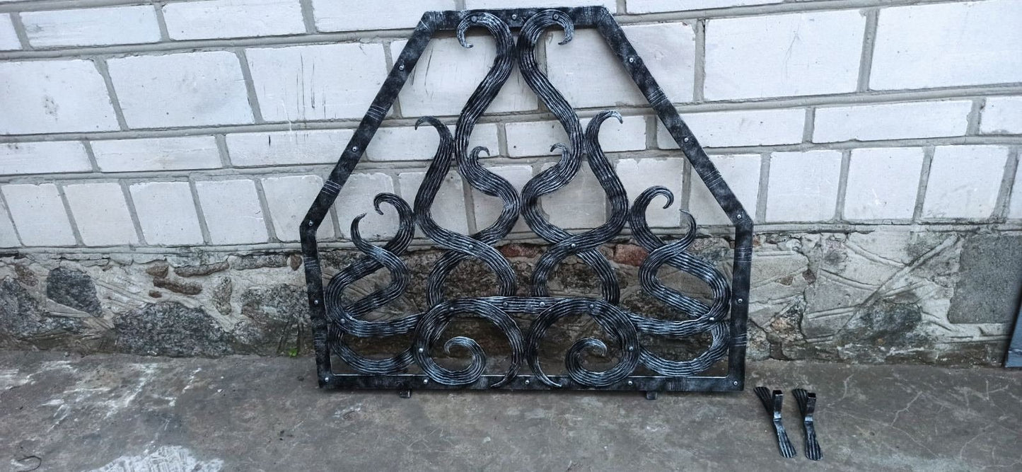 Fireplace screen, fireplace, firewood holder, fire poker, Christmas, anniversary, blacksmith, Fathers Day, reparation, ForgedCommodities