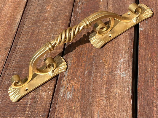 Barn door handle, door handle, gold decor, door pull, wicket, renovation, medieval, door, Christmas, anniversary, birthday, vintage, antique