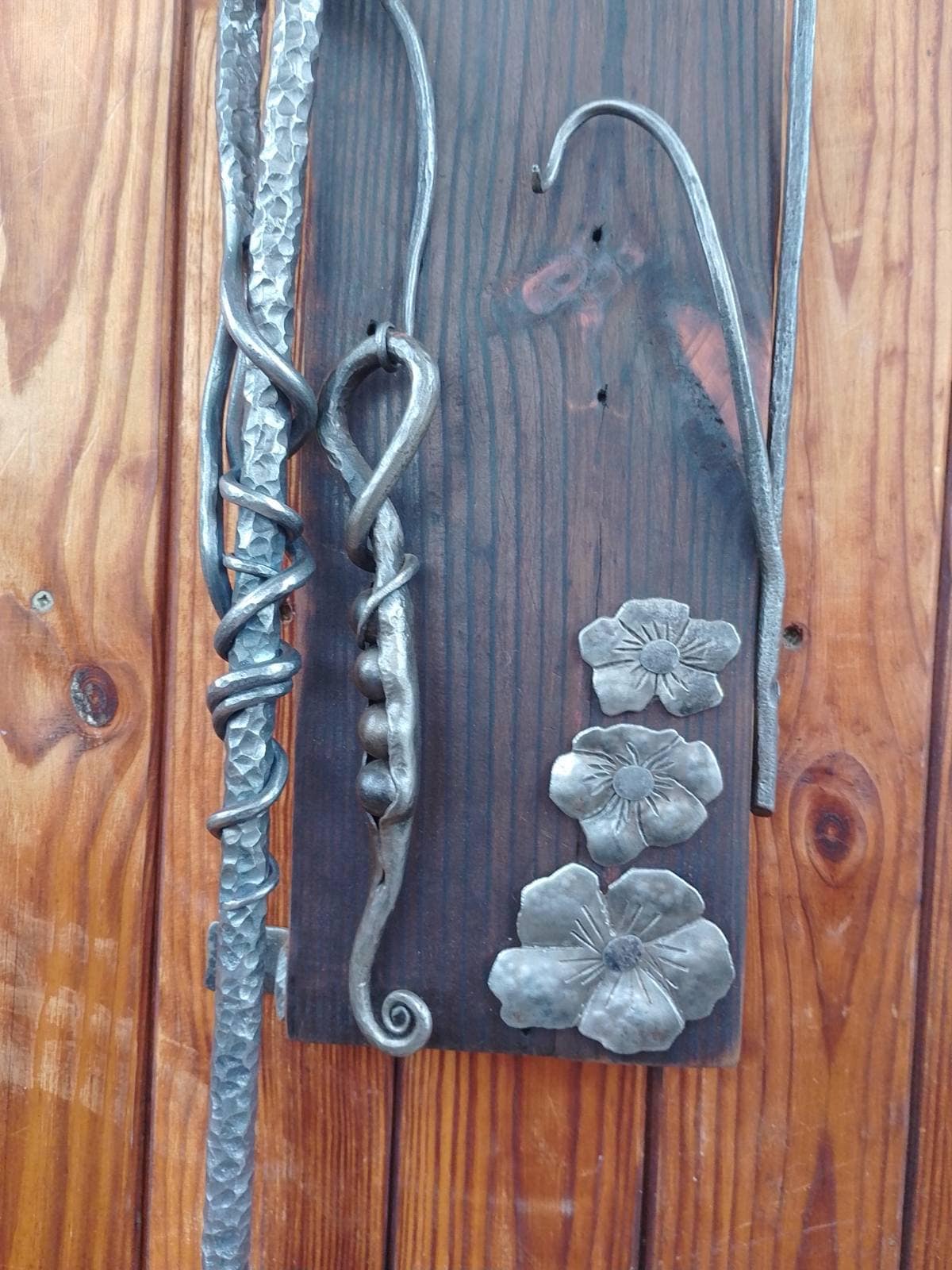 Fire poker, wall hook, fireplace, hook, gift for dad, firewood holder, fire pit, iron gift, 6th anniversary, birthday, Christmas,Fathers Day